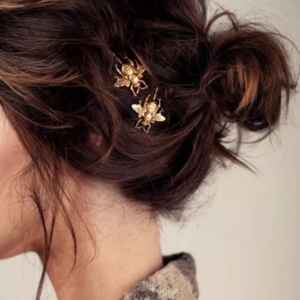 NEW🌿Golden Honey Bee Bumble Hair Clip Bobby Pin